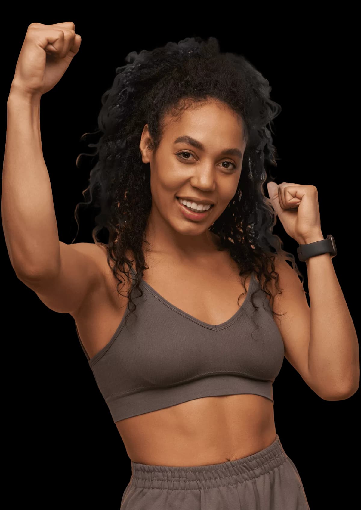 Woman smiling and looking at the camera, symbolizing real results